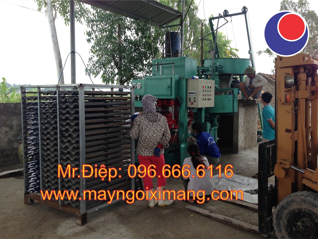 Lắp máy sản xuất ngói xi măng tại Nghệ An